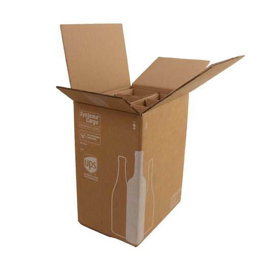 10 x Wein Versandkartons mit Einlage 6 Flaschen